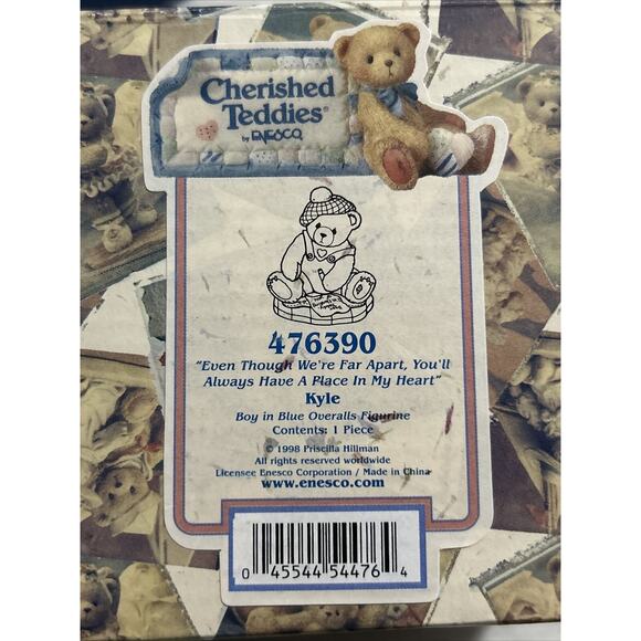 Cherished Teddies 476390 Far Apart Special Place Heart Kyle Bear Figurine 1998 - Picture 2 of 5